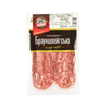 Ковбаса "Брауншвейська" с/к в/г нарізка 80 г/шт Алан