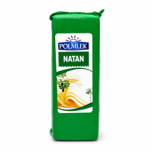 Сир "NATAN" твердий 45% брус 3 кг ТМ Polmlek