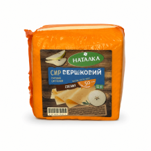 Сир "Вершковий" твердий 50% півбрус 2 кг ТМ Наталка
