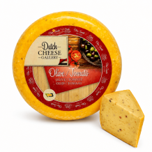 Сир "Olive Tomato" коров’ячий зі смаком оливок та томатів 50% 4,5 кг гол. Dutch Cheese Gallery