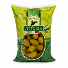 Оливки зелені Дольче з кіст. 850 г/500 г з/к VITTORIA