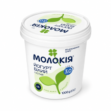 Йогурт білий густий 3% відро 1000 г Молокія