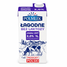 Молоко Лагідне без лактози 2% UHT 1000 г Polmlek
