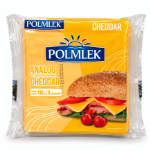 Сир плавлений тостовий зі смаком "Чеддар" 130 г/шт ТМ POLMLEK