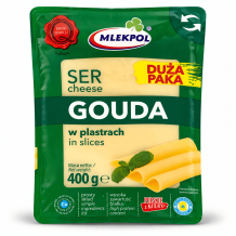 Сир "GOUDA" твердий нарізка 400 г/шт MLEKPOL