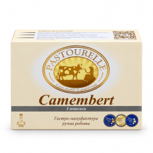 Сир м'який CAMEMBERT Камамбер з ПОПЕЛОМ 50% 180 г ручна робота ТМ Pastourelle