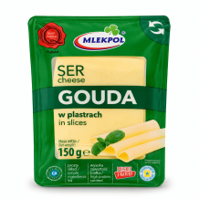 Сир "GOUDA" твердий нарізка 45% 150 г/шт MLEKPOL