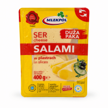 Сир "SALAMI" твердий нарізка 400 г/шт MLEKPOL