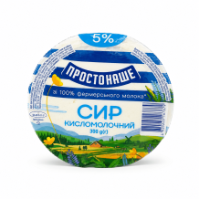 Сир кисломолочний ПРОСТОНАШЕ 5% 300 г Данон