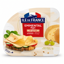 Сир напівтвердий "EMMENTAL"оригінальний 150 г/шт нарізка ILE DE FRANCE